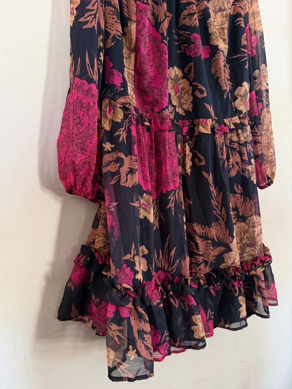 NWT Porridge by Anthropologie Puff-Sleeved Floral Mini Dress Size 2XLarge Whimsy - Picture 14 of 16
